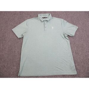 Travis Mathew Polo Shirt Mens Large Green Logo Lightweight Golf‎ Casual